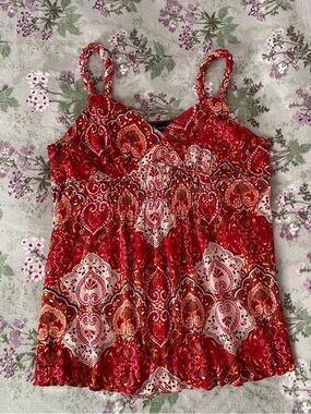 I.N.C Y2K Vintage Paisley Floral Braided Tank Top ❤️